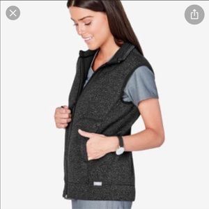 FIGS gray and black reversible vest